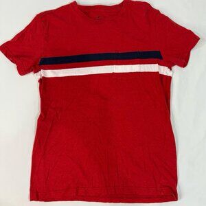 Men's AEO American Eagle T-Shirt Red Striped MEDIUM